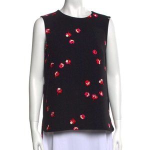 Kate Spade New York Black Floral Print Sleeveless Top, Size 6